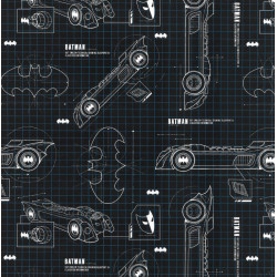 Baumwolle - Batman Batmobil schwarz